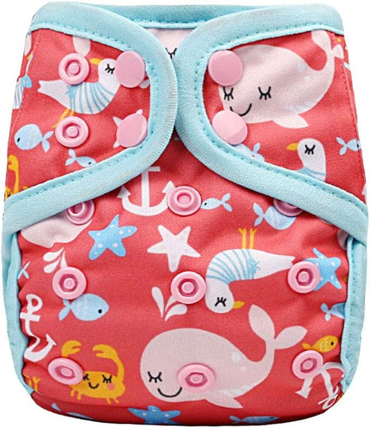 OsoCozy Newborn Reusable Cloth Diaper Covers - Adjustable Snap Fit & Double Leg Gussets for Baby Boys & Girls from 6-12 Pounds. Use with Prefold, Flat or Fitted Cloth Diapers or Snap-in Inserts