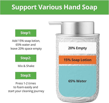 12OZ/350ML Ceramic Foaming Soap Dispenser Empty Hand Soap Dispenser Refillable Lotion Containers with Pump