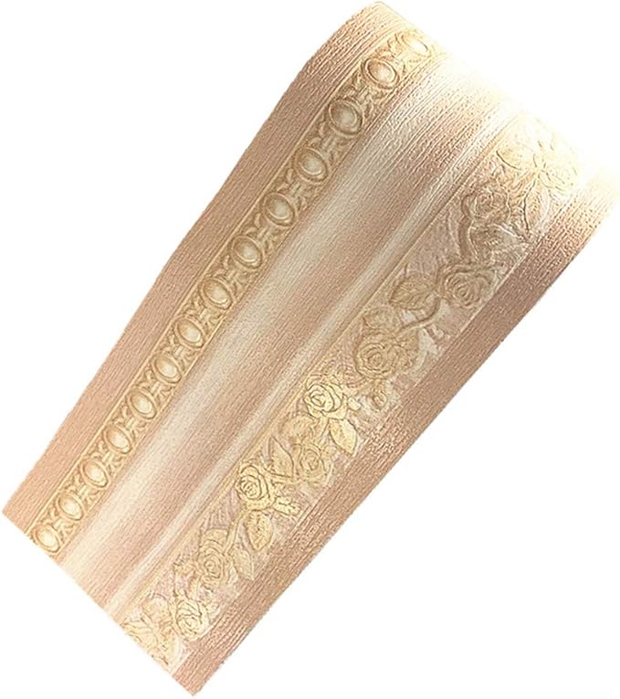 3D Wood Grain Self Adhesive Peel and Stick Waterproof Wall Border Easy to Apply Home Decor Bathroom Kitchen 4 Inch by 16.5 Feet (Light Yellow)
