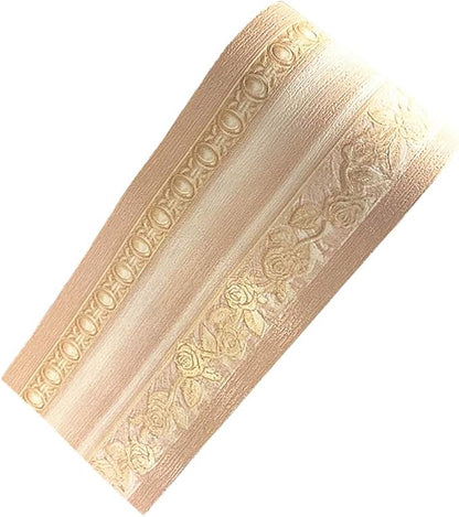 3D Wood Grain Self Adhesive Peel and Stick Waterproof Wall Border Easy to Apply Home Decor Bathroom Kitchen 4 Inch by 16.5 Feet (Light Yellow)