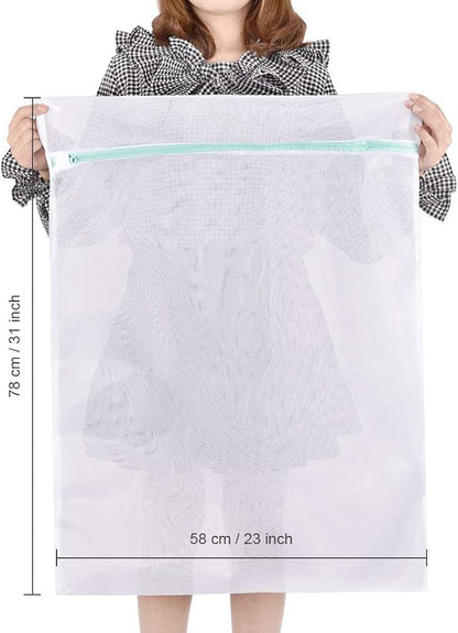 OTraki Mesh Laundry Bag for Delicates 2 Pack Garment Wash Bag 24 x 32 inch Zippered Large Washing Machine Bags for Sweater Dirty Clothes Washer College Dorm Organizer Don't Drying, Melting 140-176℉