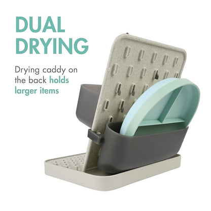 Boon Groove Vertical Baby Bottle Drying Rack - Customizable Drying Rack for Bottles, Toddler Cups, and Baby Accessories - Baby Bottle-Feeding Supplies - Holds 6 Baby Bottles (Pack of 2)