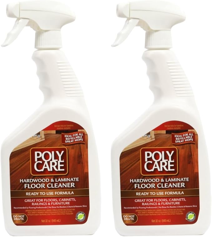 Hardwood Floor Cleaner Refill Spray - 32 oz (2 Pack) - Fresh- Refill for Spray Mops - Residue-Free Floor Cleaning Solution for Wood or Laminate Floors