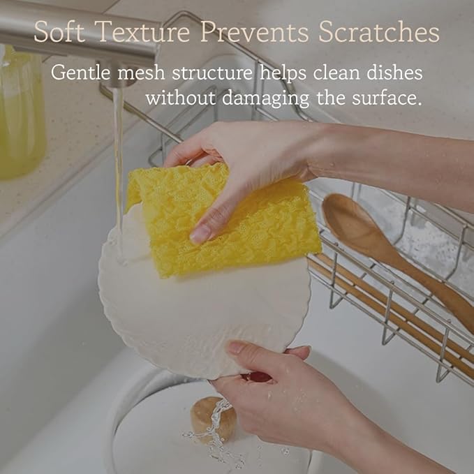 Korean Bubble Mesh Dish Scrubber, 8-Pack – Non-Scratch Kitchen Sponges, Quick-Drying Mesh Cleaning Cloths for Daily Dishwashing
