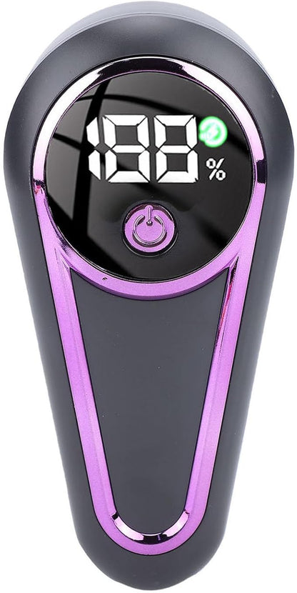 Fabric Shaver, Electric Lint Remover Portable Sweater Defuzzer, 6 Leaf Blades, Digital LED Display, Remove Pilling for Clothes, Furniture, Sweater, Blanket (Grey Purple)
