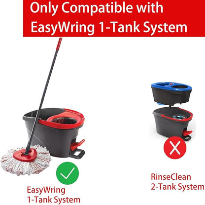 2 Pack Mop Heads Replacements - 40% More Cleaning Power, Spin Mop Heads Replacements for O Cedar Easy Wring 1-Tank System, Deep Cleaning, Microfiber and Machine Washable