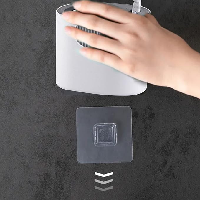 Silicone Toilet Brush and Holder Set, Deep Cleaning Floor Standing & Wall Mounted Toilet Bowl Brush for Bathroom, Toilet Brush Flexible Bristles, Compact Size for Storage and Organization (Gray)