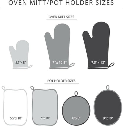 KITCHENAID Ribbed Soft Silicone Oven Mitt 2-Pack Set, 7.5"x13", Blue Willow