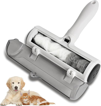 Reusable Lint Roller for Pet Hair – Extra Sticky Washable Dog & Cat Fur Remover Roller, Portable Lint Remover Brush on Furniture, Couch, Carpet, Car, Rugs & Bedding – Eco-Friendly, No Refills Needed