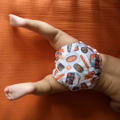 Nora's Nursery Cloth Pocket Diapers 4 Pack with 4 Inserts - Waterproof Cover, Washable, Reusable & One Size Adjustable Pocket Diapers for Newborns and Toddlers - Knead It