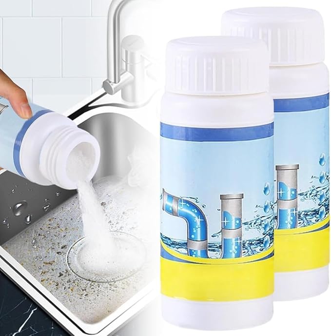 Advanced Drain Cleaner - Fat & Grease Remover for Kitchen & Bathroom Sinks, Easy-to-Use Tube Unblocker Solution, Multi-Surface Compatible, 3.9 oz/110g Each (2 Pcs General)