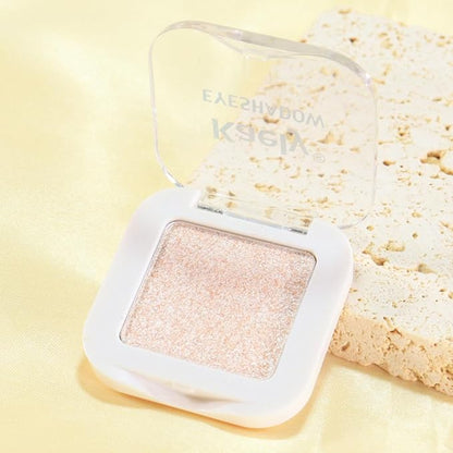 evpct Pear White Shimmer Single Eye shadow Palette Makeup for Older Women, Glitter Sparkly Pearl Shimmer Cream Eyeshadow Palette Brightener Make up, High Pigment Waterproof Monochrome Mini Eyeshadow