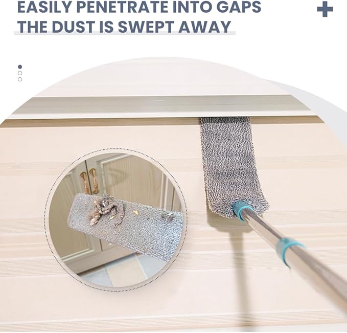 Retractable Gap Dust Cleaner, Extendable Microfiber Duster with Bendable Head, Reusable Washable Gap Duster Cleaning Tool for Home Kitchen Ceiling Blinds Sofa Bed Fridge Under Furniture (Set A)