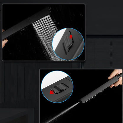 LUYU Square Handheld Shower Head - Dual Spray (Rain & Precision Jet), Matte Black Finish, 2.8Bar High Pressure, Ergo Grip for Low Pressure Bathrooms, AirBoost Tech, 5-Layer Filter (Head Only)