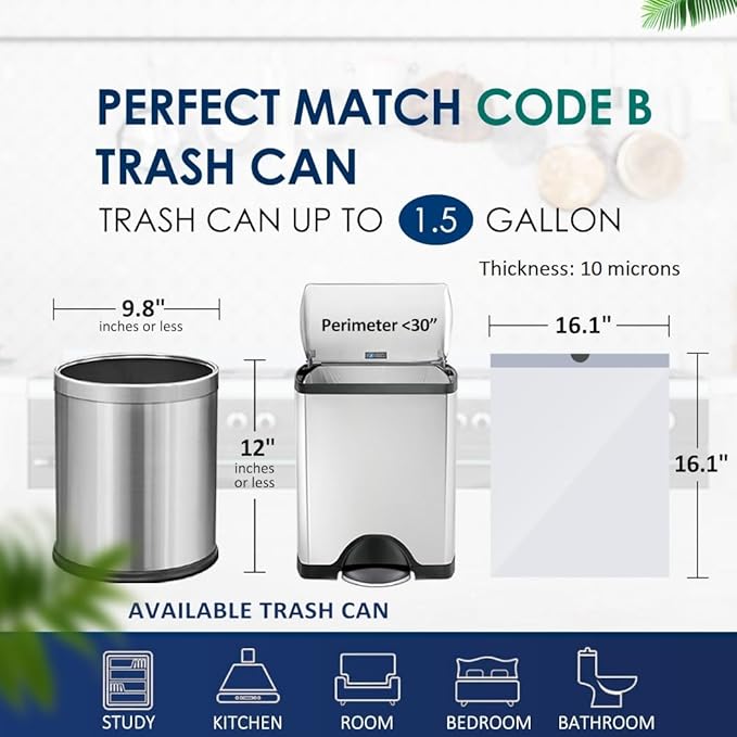 1.5 Gallon 120 Counts Mini Strong Drawstring Trash Bags Garbage Bags by RayPard, Small Plastic Bags fit 4.5-6L Trash Can for Home Office Kitchen Bathroom Bedroom, White Waste Basket Liners