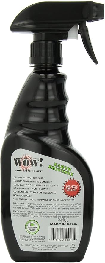 WOW! EZ FINISHES Wow! Stainless Steel Cleaner & Protectant, 16 Fl Oz (Pack of 6)
