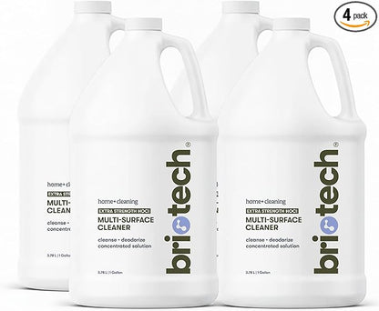 BRIOTECH Extra Strength HOCl Cleaner, 500 PPM Hypochlorous Acid Concentrate, ULV Foggers & Humidifiers, Professional Deodorizer for Dental, Offices, Schools, Homes, Peroxide Free, 1 Gallon (4 Pack)