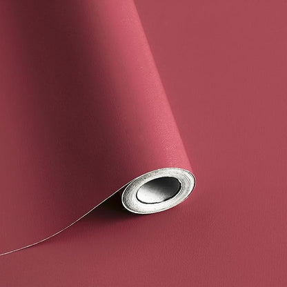 Safiyya Peel and Stick Wallpaper Rose Red Contact Paper Solid Color Decorative Self Adhesive Removable Wallpaper Modern Contact Paper for Wall Vinyl Roll 118"x17.7"