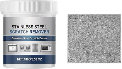 Metal Cleaner | 100g Polishing Deep Repair - Stainless Steel Scratch Remover Kit | for Fridge Stove Faucet Appliance Aluminum Restoration Maintenance