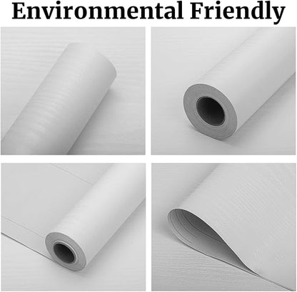 Peel and Stick Wallpaper White Wood Wall Paper - 35.4 x 200 Inch Self Adhesive Wallpaper Peel and Stick, Easy to Paste Wall Contact Paper for Stand Liner, Table and Door Makeover Decor
