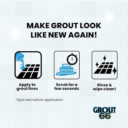 Grout66: Grout and Tile Cleaner with Low-Odor, Non-Fuming Formula Ideal for Heavy-Duty Cleaning, Quick Touch-Ups, and Tile Maintenance. This Three Quarts Kit ensures Effortless Cleaning.