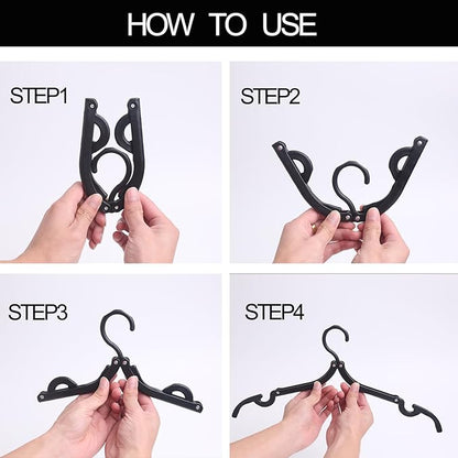 6PCS Travel Hangers for Cruise Foldable Hangers - Portable Folding Clothes Hangers Travel Accessories Foldable Clothes Drying Rack Cruise Essentials