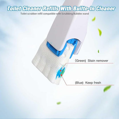 Toilet Cleaner Refill Pads 48ct Disposable Scrubber Refill Fresh Bowl Pads for Bathroom, Lemon Scent