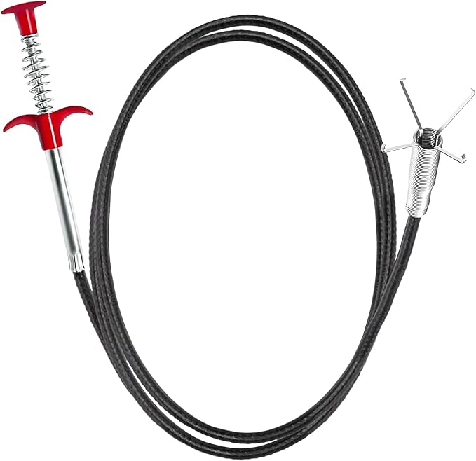 Drain Snake,116 inch Drain Clog Remover - Flexible Grabber Claw Pick Up Reacher Tool for Home Sink, Bathroom Tub,Drain, Toilet, Tight Spaces