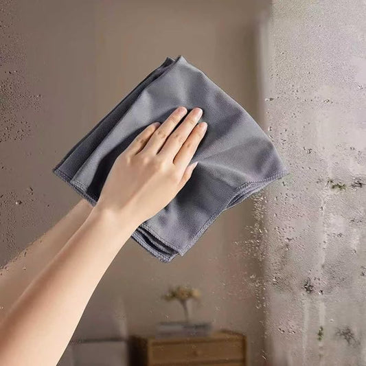 Microfiber Glass Cleaning Cloth 8 Pack, 16 Inch X 12 Inch, Lint Free Quickly Clean Window, Glasses, Windshields, Mirrors, and Stainless Steel, Grey