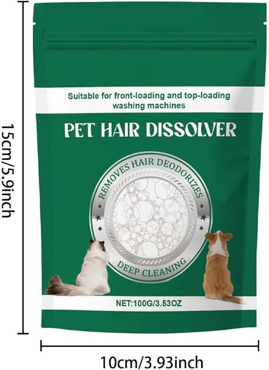 Laundry Dissolver - Pet Hair Care Pods for Fabric Cleaning | Safe Melt Formula with Fiber Release Action & Free Wash Support for Daily Loads, Home Clothing and Household Use