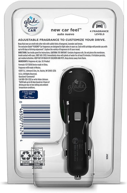 Glade PlugIns Car Air Freshener Starter Kit, New Car Feel, 0.11 Fl Oz