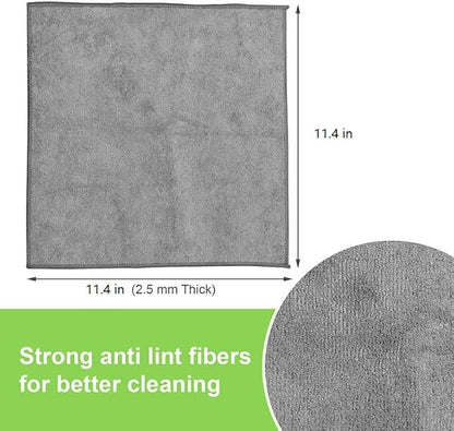 Microfiber Cleaning Cloth, 3 Pcs Black 11.8 inch x 11.8 inch, Cleaning Rags，Microfiber Cloth, Multi-Functional Cleaning Towels, for Car Detailing, Home, Kitchen (Black, 11.4 x 11.4 inch)
