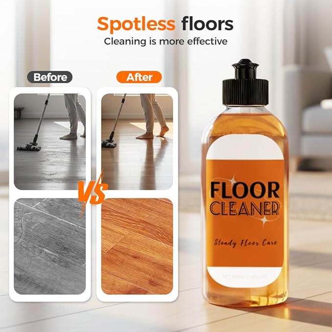 Powerful Stain Removing Floor Cleaner - All-Surface Acid Free Concentrated Formula Enzyme Floor Cleaner for Mopping & Spraying Hardwood, Tile, Vinyl & Laminate Floors | Pet-Safe & Streak-Free (1PCS)