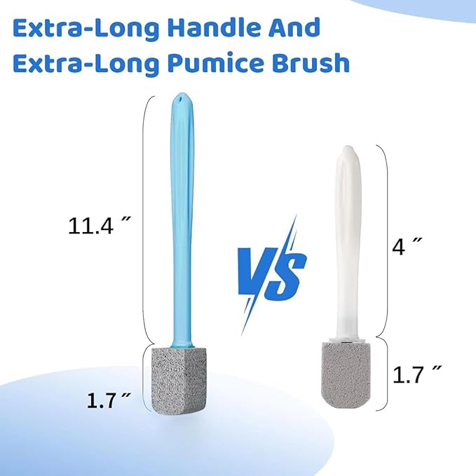 Pumice Stone Toilet Bowl Cleaner,Bathroom Cleaner Brush Toilet Wand Refills with 30CM Long Handle for Remove Hard Water Stains with 1 Wand+ Pumice Stones (20 Pack)