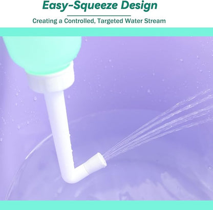 Portable Handheld Personal Hygiene Refresher Toilet Butt Cleaner Travel Bidet Spray Bottle for Home 450 ML(15oz)-Green
