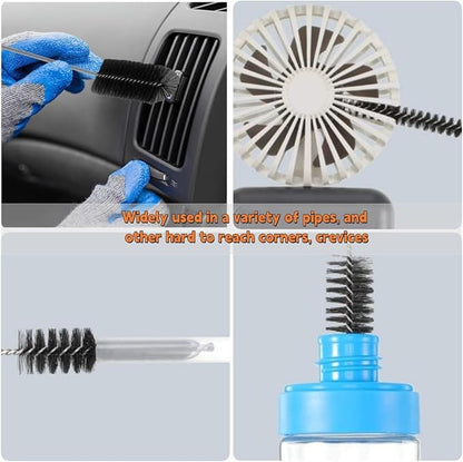 Drain Cleaning Brush, 79In Nylon Cleaner Double Ended Drain Brush Pipe Cleaning Set, Straw Cleaner Brush, Drain Snake, Tube Cleaning Brush for Bathroom Shower Kitchen Plug Hole (6 Pcs)