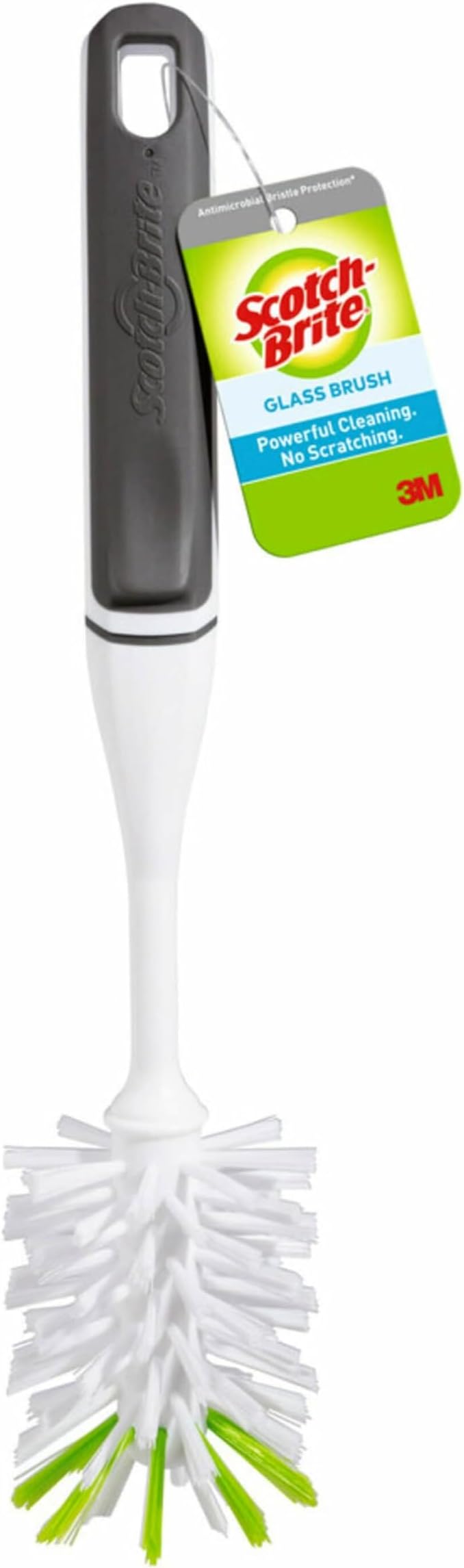 Scotch-Brite Glass and Water Bottle Brush, Long-Lasting, Safe on Glassware, Shaker Bottles, Food Processors, & More, Non-slip handle, Durable, Reusable, Clean in Top Rack of Your Dishwasher