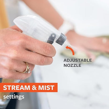 Full Circle Bottle Service-Refillable Glass Spray Bottle-Versatile Stream & Mist Options,Bamboo with Protective Silicone Boot-Ideal for Non-Toxic Cleaning Solutions & Plant Care,16oz Gray,3 Pack