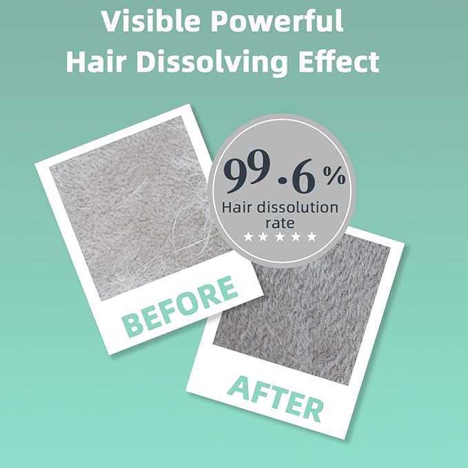 Upgarded Pet Hair Dissolver Pro Washing Machine Cleaner Powder, Deep Cleaning Pet Bedding, Deep Cleaning Washing Machine, 3 Sachets, 405g, Dog Cat Hair | Stain | Odors Remover for Laundry, No More Fur