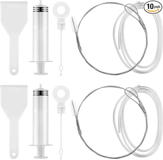 10 Pcs Refrigerator Drain Cleaning Tool Kit Long Tube Brush Cleaner, Fridge Waterline Buddy For Refrigerator, Water Line Cleaner, Reusable Fridge Water Line Kit for Refrigerator Drain Holes