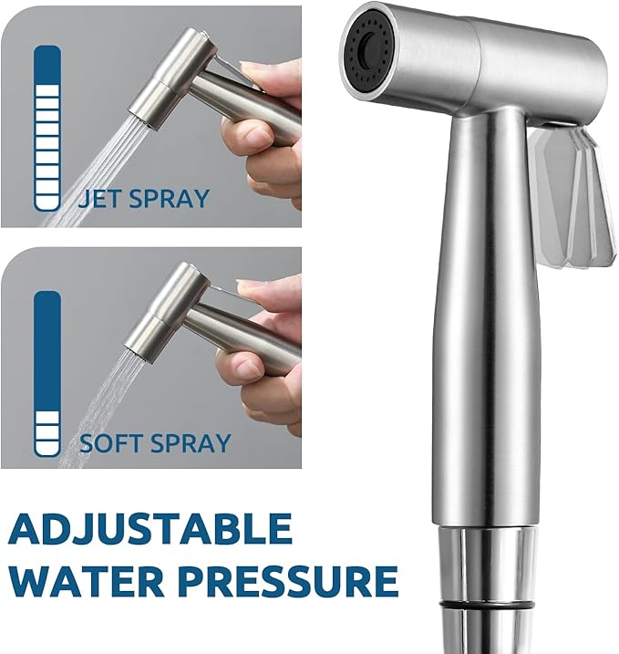 Hot and Cold Handheld Bidet Sprayer for Toilet, Warm Water Bidet with Adjustable Pressure, Hand Held Attachment for Warm Water, Ideal for Feminine Hygiene, Elderly Care, Pet, Cloth, Diaper