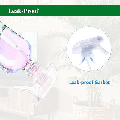 4-Pack Spray Nozzle for Bottles, Spray Bottle Nozzle Replacement with 3 Settings (Mist, Stream, Off) - Fits 8oz & 16oz Bottles for Garden, Kitchen, Pet, Car & Cleaning (Clear)