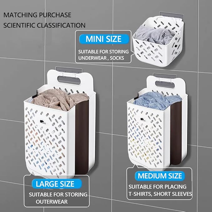 Collapsible Laundry Basket- Large Laundry Basket Hamper with 2 Handles- Space Saving Foldable Storage Container/Organizer (medium)