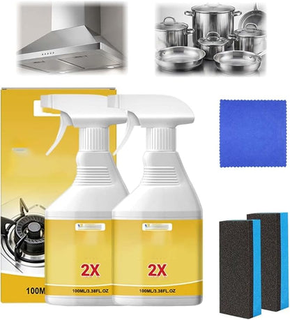 Kitchen Heavy Oil Cleaner Spray, 2026 New All Purpose Kitchens Heavy Oil Cleaning Agent Grease Remover Kitchen Degreasing Cleaning Spray for Stove, Oven, Dishwasher, Appliances (Yellow 2Pcs)