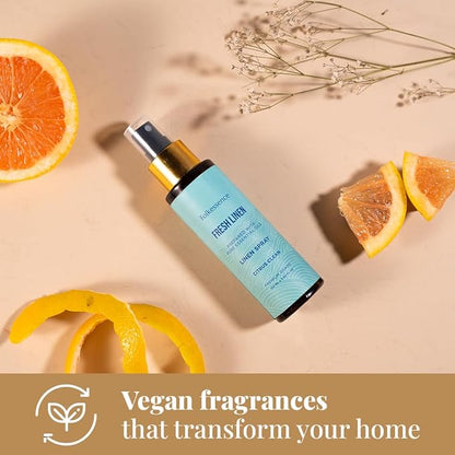 Folkulture Linen Spray - Odor Eliminator | Fragrance Spray for Bedding, Pillow, Clothes, Home | Citrus Scent Fabric Freshener for Laundry, Bed Sheets, Room with Natural Essential Oils | 3.34 Fl Oz