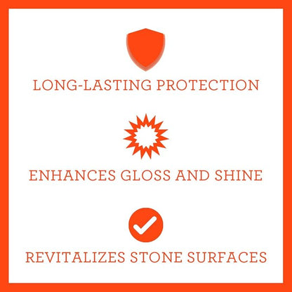 TriNova Granite Sealer & Protector Gallon Refill- Made in USA, Best Stone Polish, Protectant & Care Product - Easy Maintenance for Clean Countertop Surface, Marble, Tile 128 fl oz