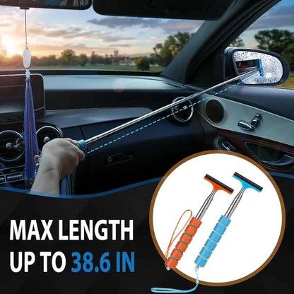 Side Mirror Squeegee, 2 PCS Car Mirror Squeegee, Retractable Car Rearview Mirror Wiper for All Vehicles, Universal Automotive Accessories