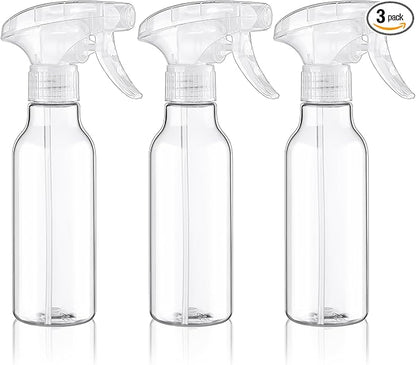Cosywell Plastic Spray Bottles 8.8oz/260ml 3 Pack Empty Spray Bottle for Cleaning Mist/Stream Heavy Duty Water Spraying Bottle for Cooking Hair Care Essential Oils(Clear)