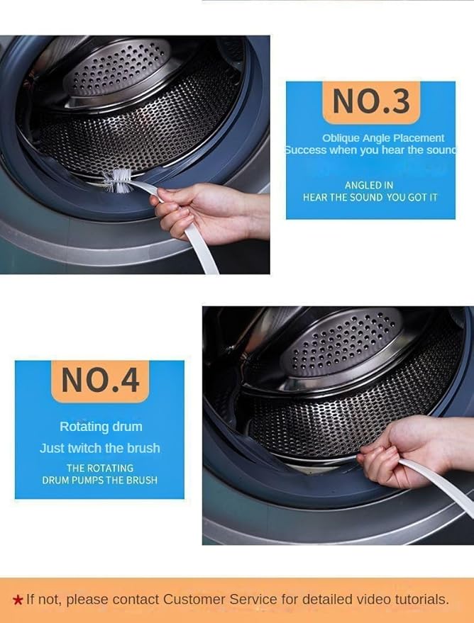 Washing Machine Cleaning Brush Cleaner 2 Packs Front Load Washer Cleaner Brush Drum Washing Machine Cleaning Tools with Storage Hook