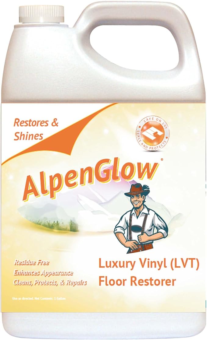Alpenglow Luxury Vinyl Floor Restorer – High-Gloss Polish & Scratch Repair, Streak-Free Shine, Easy to Apply (Gallon)